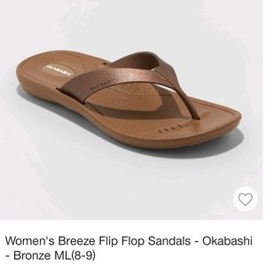 Okabashi Bronze Flip Flop Sandals